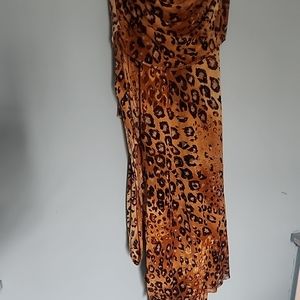 Sexy sheer leopard w bandages dress